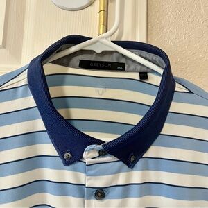Greyson Blue Striped Men's Polo - XXL